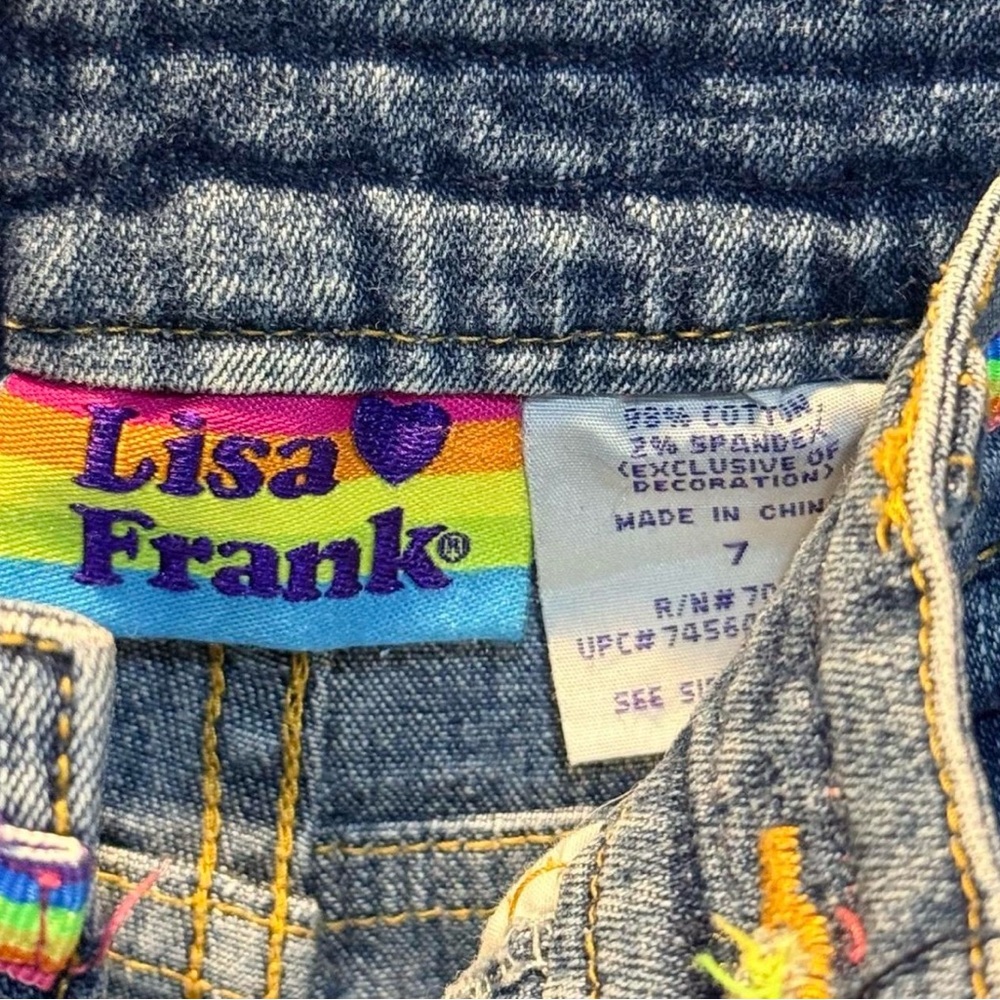 Lisa Frank Girls Sz 7 Vintage Colorful  Flare Jeans Vintage Y2K Boot Cut Rare - Picture 4 of 9
